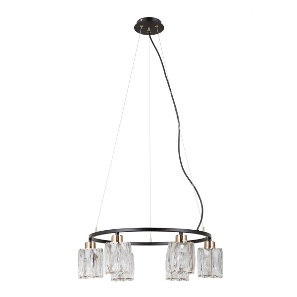 Lampa wisząca czarna matowa SIMONA 6xE14x40W wym: 110x53x53 cm Italux 837365