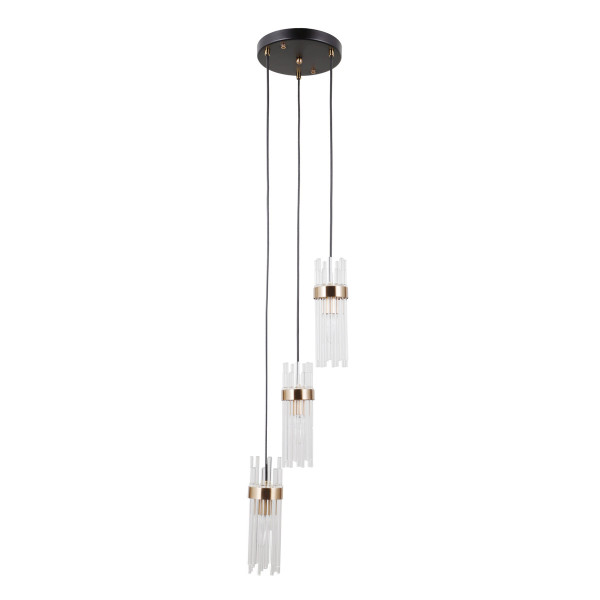 Lampa wisząca czarna matowa TARASO 3xE14x40W wym: 120x26x26 cm Italux 835734