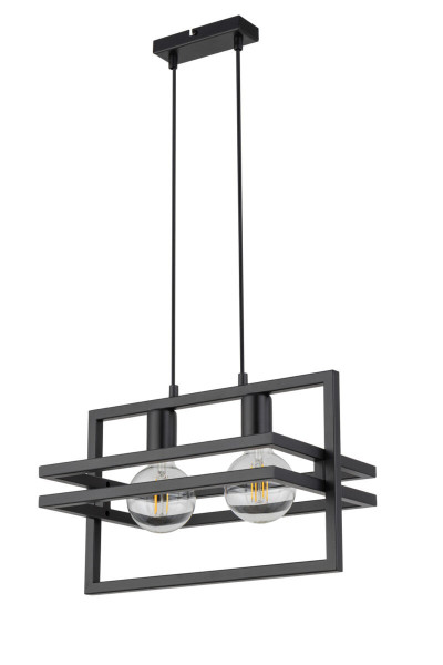 Lampa wisząca czarna Merci 2xE27x15W wym: 80x40,5x26 cm Sigma Lighting 837822