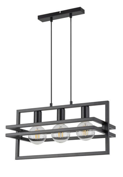 Lampa wisząca czarna Merci 3xE27x15W wym: 80x52x26 cm Sigma Lighting 837896