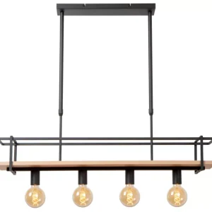 Lampa wisząca czarna MILONGA 4xE27x40W wym: 130x100x20 cm Lucide 853937 Lampa wisząca czarna MILONGA 4xE27x40W wym: 130x100x20 cm Lucide 853937