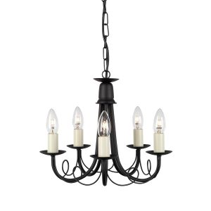 Lampa wisząca czarna Minster 5xE14x60W wym: 101x37x37 cm Elstead 849152 Lampa wisząca czarna Minster 5xE14x60W wym: 101x37x37 cm Elstead 849152