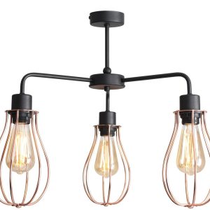 Lampa wisząca czarna-mosiądz ALLEGRA 3xE27x60W wym: 73x56x56 cm Aldex 841878