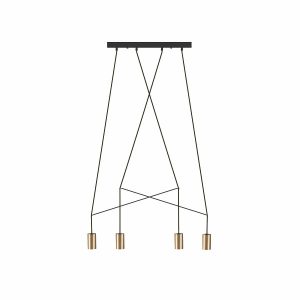 Lampa wisząca czarna-mosiądz IMBRIA 4xGU10x10W Nowodvorski 856578