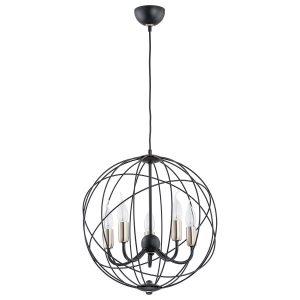 Lampa wisząca czarna-mosiądz NOSFERATU 5xE14x10W wym: 90x43x43 cm Alfa 841638