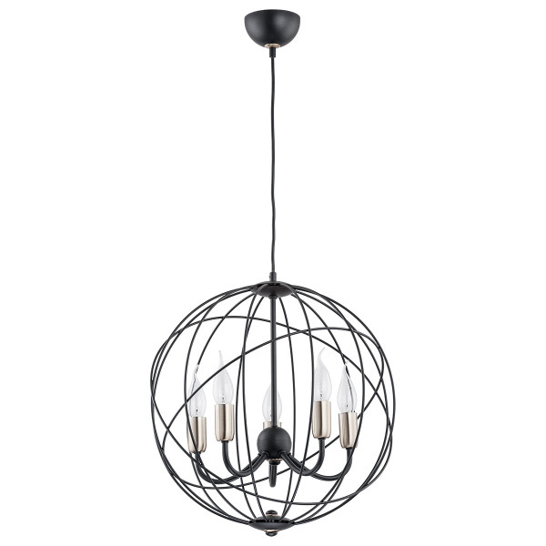 Lampa wisząca czarna-mosiądz NOSFERATU 5xE14x10W wym: 90x43x43 cm Alfa 841638