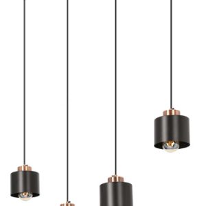 Lampa wisząca czarna-mosiądz OLENA 4xE27x60W wym: 100x75x12 cm Candellux 923529