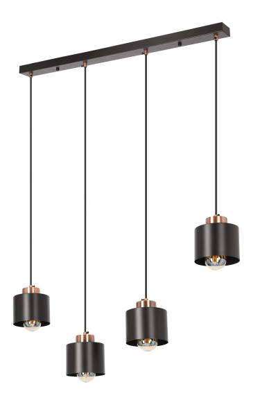 Lampa wisząca czarna-mosiądz OLENA 4xE27x60W wym: 100x75x12 cm Candellux 923529