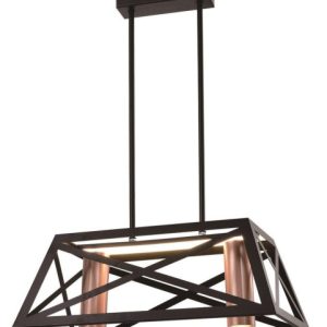 Lampa wisząca czarna-mosiądz ORIGAMI 2xE27x40W wym: 74x51x32 cm Candellux 861028