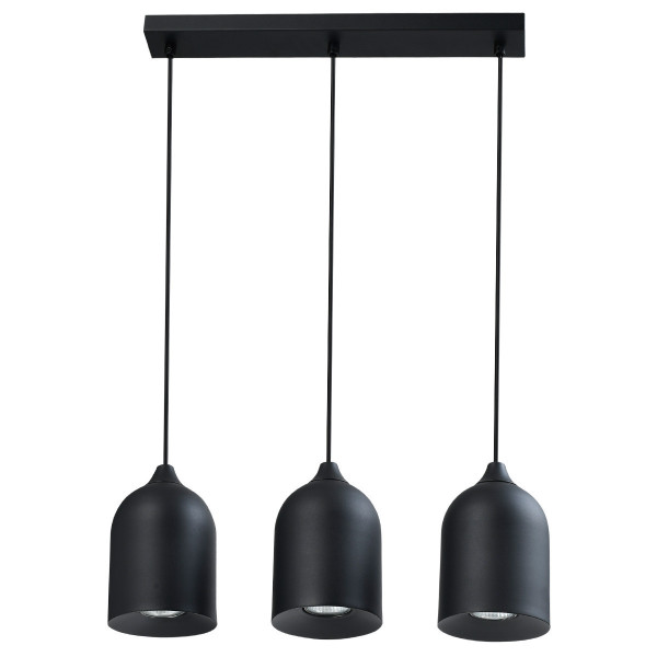 Lampa wisząca czarna NILO 3xGU10x8W wym: 119,5x46x11,5 cm Light Prestige 837372