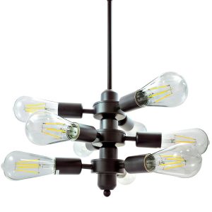 Lampa wisząca czarna OREBRO 9xE27x10W wym: 150x25x25 cm Polux 852607 Lampa wisząca czarna OREBRO 9xE27x10W wym: 150x25x25 cm Polux 852607