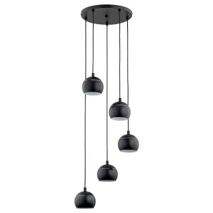 Lampa wisząca czarna PLUS 5xE14x10W wym: 115x40x40 cm Alfa 837361 Lampa wisząca czarna PLUS 5xE14x10W wym: 115x40x40 cm Alfa 837361