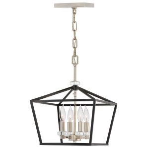 Lampa wisząca czarna-polerowany nikiel Stinson 4xE14x60W Quintiesse 847965