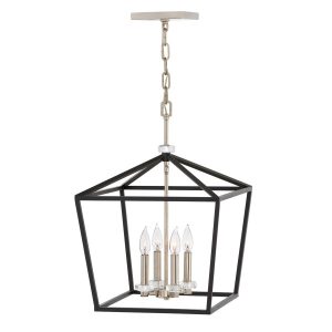 Lampa wisząca czarna-polerowany nikiel Stinson 4xE14x60W Quintiesse 847470