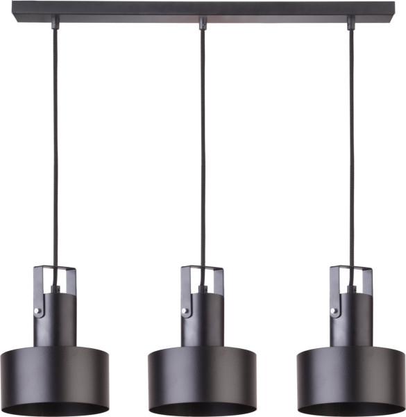 Lampa wisząca czarna Rif Plus 3xE27x15W wym: 65x67x15 cm Sigma Lighting 838076