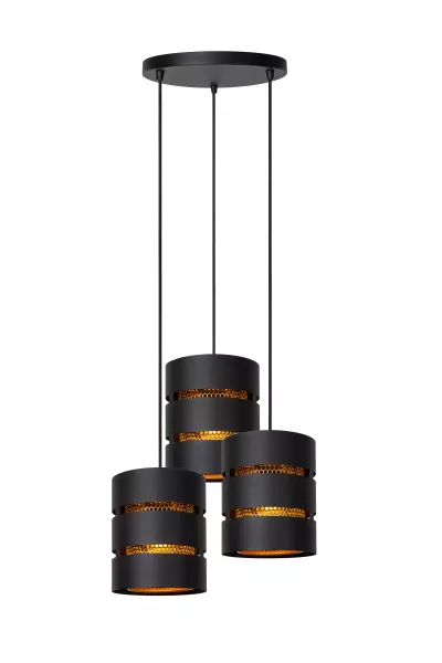 Lampa wisząca czarna ROSAS 3xE27x40W wym: 165x43x43 cm Lucide 850461