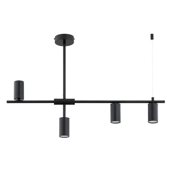 Lampa wisząca czarna SAUR 4xGU10x10W wym: 54x81x10 cm Alfa 836169