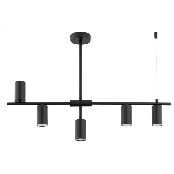 Lampa wisząca czarna SAUR 5xGU10x10W wym: 54x81x10 cm Alfa 836281