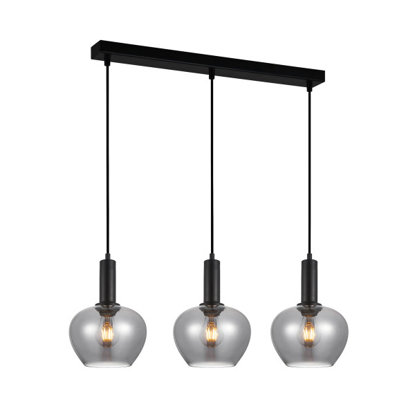 Lampa wisząca czarna STABLA 3xE27x40W wym: 102x78x19 cm Italux 835973