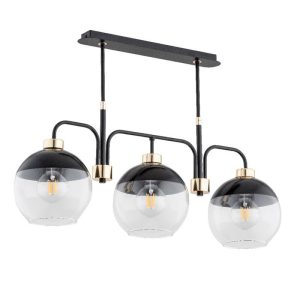 Lampa wisząca czarna-stare złoto-czarna ALMARY 3xE27x15W Alfa 845693