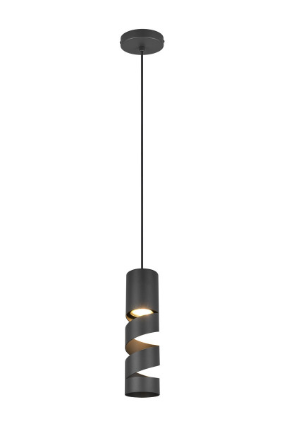 Lampa wisząca czarna STREAM 1xGU10x10W wym: 150x12x12 cm Trio 838103