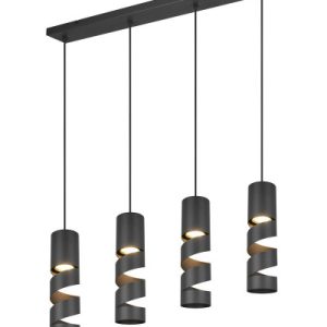 Lampa wisząca czarna STREAM 4xGU10x10W wym: 150x80x9 cm Trio 837793 Lampa wisząca czarna STREAM 4xGU10x10W wym: 150x80x9 cm Trio 837793