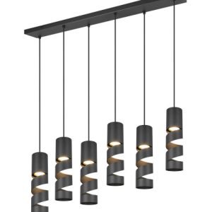 Lampa wisząca czarna STREAM 6xGU10x10W wym: 150x100x14 cm Trio 838079 Lampa wisząca czarna STREAM 6xGU10x10W wym: 150x100x14 cm Trio 838079