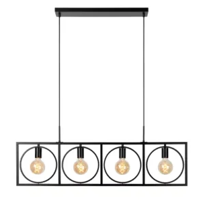 Lampa wisząca czarna SUUS 4xE27x40W wym: 160,5x107x23,5 cm Lucide 851440 Lampa wisząca czarna SUUS 4xE27x40W wym: 160,5x107x23,5 cm Lucide 851440