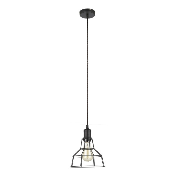 Lampa wisząca czarna Synthia 1xE27x60W wym: 100x20x20 cm Italux 856617