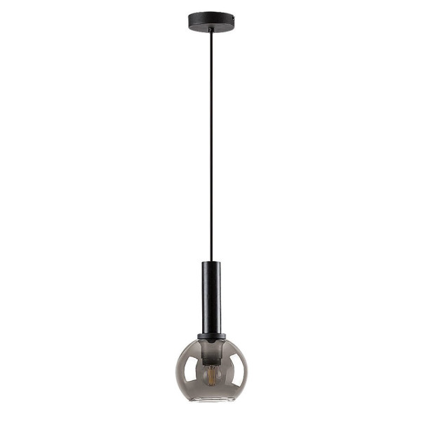 Lampa wisząca czarna-szkło dymne Centio 1xE27x40W wym: 120x15x15 cm Rabalux 953227
