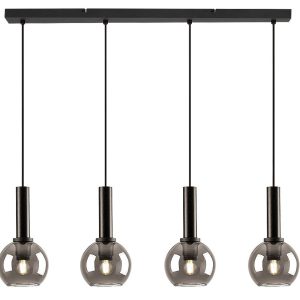 Lampa wisząca czarna-szkło dymne Centio 4xE27x40W wym: 120x78x15 cm Rabalux 851467