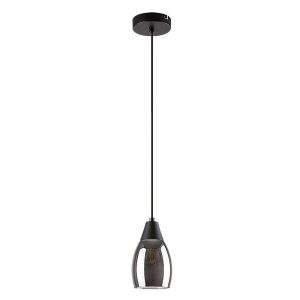 Lampa wisząca czarna-szkło dymne Ilmari 1xE27x15W wym: 120x10x10 cm Rabalux 953231