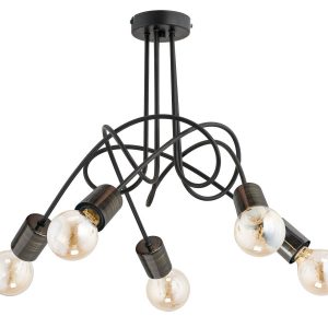 Lampa wisząca czarna TANGO 5xE27x15W wym: 44x56x56 cm Alfa 854368 Lampa wisząca czarna TANGO 5xE27x15W wym: 44x56x56 cm Alfa 854368