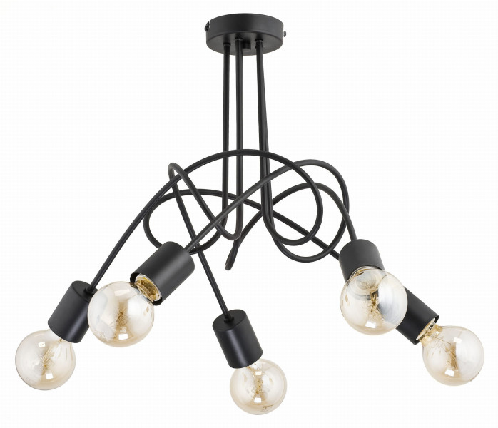 Lampa wisząca czarna TANGO 5xE27x60W wym: 41x50x50 cm Alfa 854528