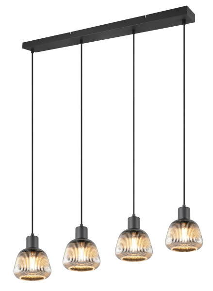 Lampa wisząca czarna TARIFA 4xE27x25W wym: 150x90x15 cm Trio 837982