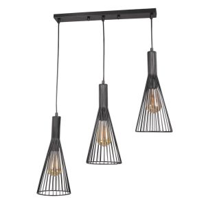 Lampa wisząca czarna TIANA 3xE27x20W wym: 195x50x15,5 cm Polux 845653 Lampa wisząca czarna TIANA 3xE27x20W wym: 195x50x15,5 cm Polux 845653