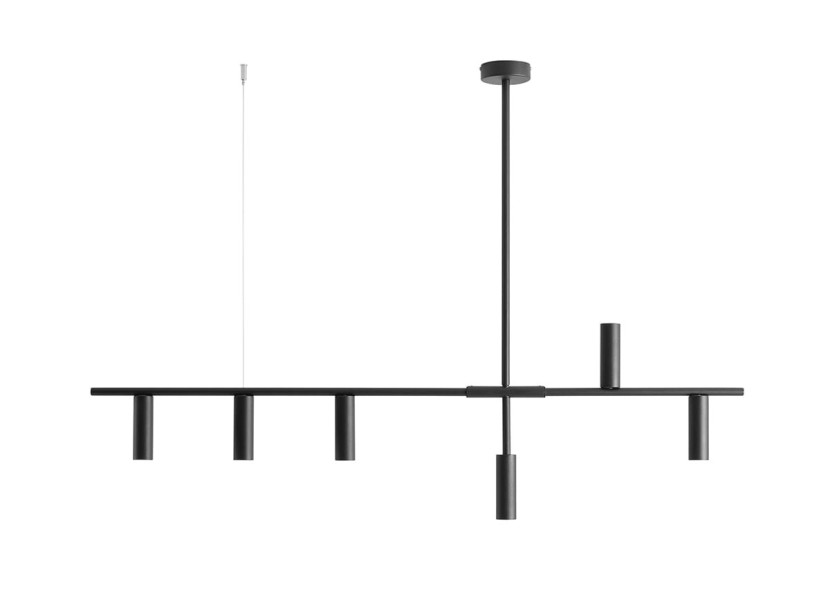 Lampa wisząca czarna Trevo 6xGU10x35W wym: 86x126x10 cm Aldex 856222