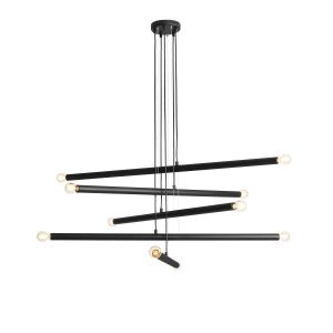 Lampa wisząca czarna Tubo 10xE14x40W wym: 105x100x25 cm Aldex 854410 Lampa wisząca czarna Tubo 10xE14x40W wym: 105x100x25 cm Aldex 854410