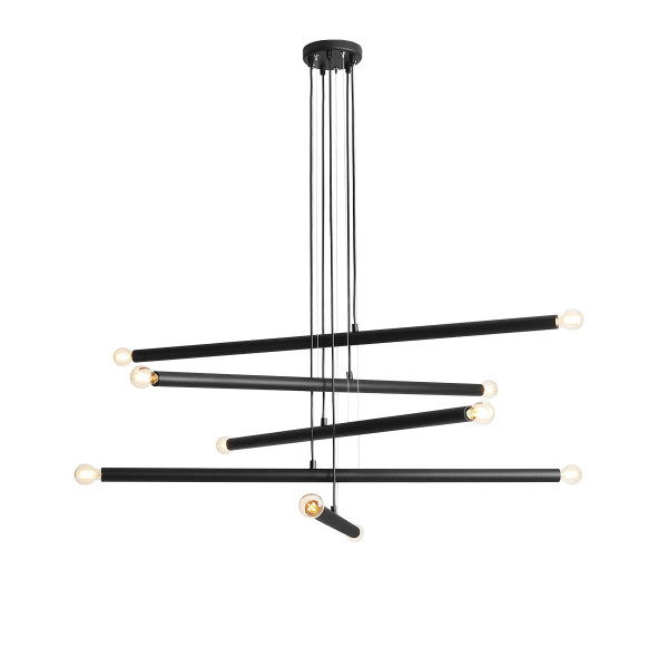 Lampa wisząca czarna Tubo 10xE14x40W wym: 105x100x25 cm Aldex 854410