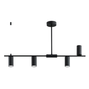 Lampa wisząca czarna URANOS 4xGU10x10W wym: 46x82x10 cm Alfa 836904 Lampa wisząca czarna URANOS 4xGU10x10W wym: 46x82x10 cm Alfa 836904