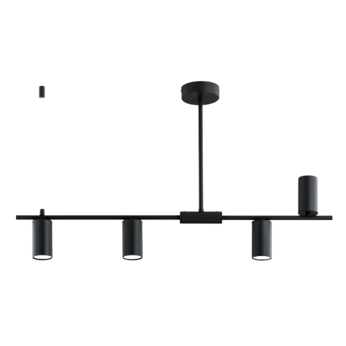 Lampa wisząca czarna URANOS 4xGU10x10W wym: 46x82x10 cm Alfa 836904