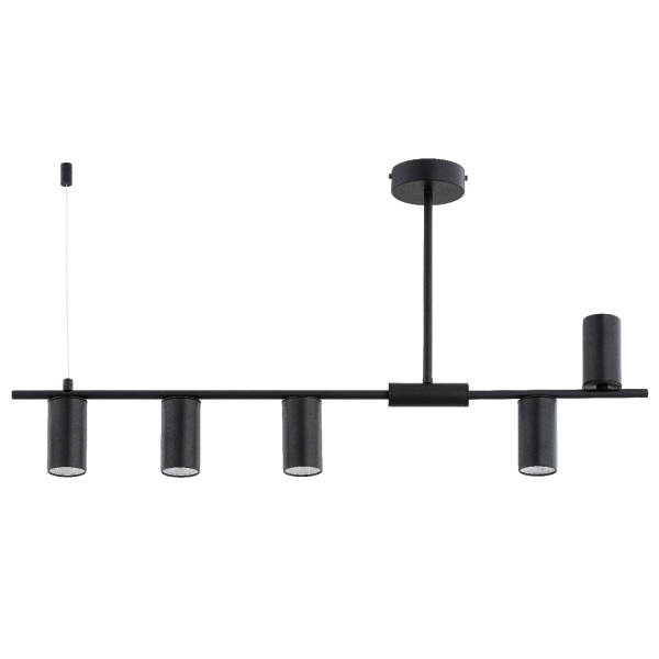 Lampa wisząca czarna URANOS 5xGU10x10W wym: 43x85x10 cm Alfa 836447