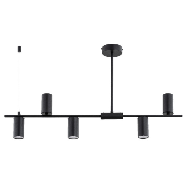 Lampa wisząca czarna URANOS 5xGU10x15W wym: 43x85x10 cm Alfa 836240