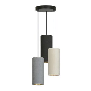 Lampa wisząca czarna-wielokolorowy BENTE 3xE27x15W wym: 100x35x35 cm Emibig 854453 Lampa wisząca czarna-wielokolorowy BENTE 3xE27x15W wym: 100x35x35 cm Emibig 854453