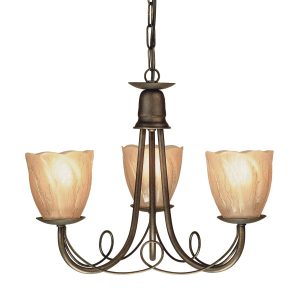 Lampa wisząca czarna-złota patyna Minster 3xE14x60W Elstead 849266