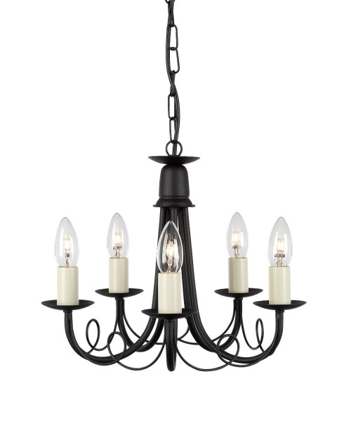 Lampa wisząca czarna-złota patyna Minster 5xE14x60W Elstead 849507