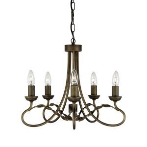Lampa wisząca czarna-złota patyna Olivia 5xE14x60W Elstead 847364