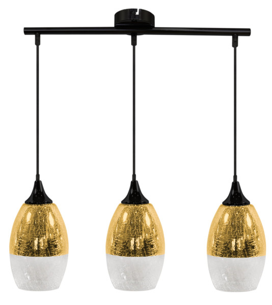 Lampa wisząca czarna-złoto CELIA 3xE27x60W wym: 125x60x16 cm Candellux 856054