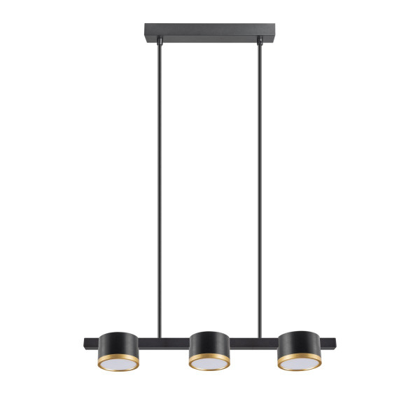 Lampa wisząca czarna-czarna-złoty oksydowany MIRELLA 3xGX53x6W Polux 845203