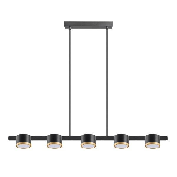 Lampa wisząca czarna-czarna-złoty oksydowany MIRELLA 5xGX53x6W Polux 846323